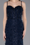Robe de Soirée Longue Dantelle Bleu Marine ABU6040