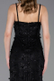 Robe de Soirée Longue Dantelle Noir ABU6040