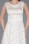 Robe de Soirée Midi Squameuse Blanc ABK2602