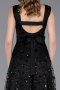 Robe de Soirée Midi Squameuse Noir ABK2602