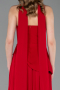 Robe de Soirée Longue Mousseline Rouge ABU6042