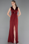 Robe de Soirée Longue Rouge Bordeaux ABU6043