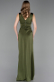 Robe de Soirée Longue Kaki ABU6043