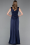 Robe de Soirée Longue Bleu Marine ABU6043