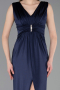 Robe de Soirée Longue Bleu Marine ABU6043