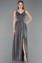Robe de Soirée Longue Anthracite ABU6045