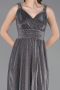 Robe de Soirée Longue Anthracite ABU6045