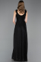 Robe de Soirée Longue Noir-Argent ABU6045