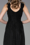 Robe de Soirée Longue Noir-Argent ABU6045