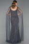 Robe De Soirée Pierreux Longue Anthracite ABU5751