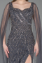 Robe De Soirée Pierreux Longue Anthracite ABU5751