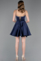 Robe de Cérémonie Courte Satin Bleu Marine ABK2603