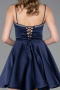 Robe de Cérémonie Courte Satin Bleu Marine ABK2603
