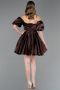 Robe de Cérémonie Courte Satin Brun ABK2605