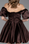 Robe de Cérémonie Courte Satin Brun ABK2605