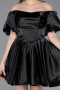 Robe de Cérémonie Courte Satin Noir ABK2605