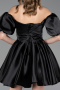 Robe de Cérémonie Courte Satin Noir ABK2605
