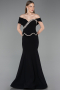 Robe Queue de Poisson Longue Noir ABU6046