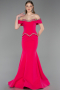 Robe Queue De Poisson Longue Fushia ABU5755