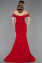 Robe Queue De Poisson Longue Rouge ABU5755
