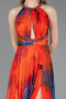 Robe de Soirée Longue Orange ABU6048