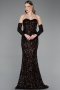 Robe de Soirée Longue Squameuse Brun ABU6041