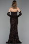 Robe de Soirée Longue Squameuse Brun ABU6041