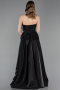 Robe de Soirée Longue Satin Noir ABU6049
