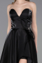 Robe de Soirée Longue Satin Noir ABU6049