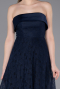 Tenue De Soirée Dantelle Midi Bleu Marine ABK2538