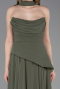 Robe De Soirée Mousseline Longue Kaki ABU5763