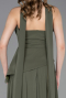 Robe De Soirée Mousseline Longue Kaki ABU5763
