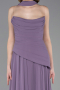 Robe De Soirée Mousseline Longue Lilas ABU5763