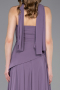 Robe De Soirée Mousseline Longue Lilas ABU5763