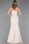 Robe De Soirée Longue Beige ABU5568