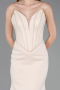 Robe De Soirée Longue Beige ABU5568
