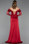 Robe De Soirée Satin Longue Rouge Bordeaux ABU5829