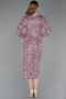 Robe De Cérémonie Squameuse Midi Poudre ABK2543