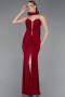Robe de Soirée Longue Rouge Bordeaux ABU6051