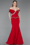 Robe Queue de Poisson Longue Rouge ABU6046