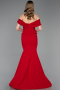 Robe Queue de Poisson Longue Rouge ABU6046