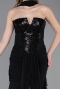 Robe de Soirée Longue Mousseline Noir ABU6055