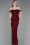Robe de Soirée Longue Perlé Rouge Bordeaux ABU6057