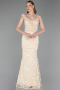 Robe de Soirée Longue Beige ABU6059