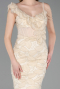 Robe de Soirée Longue Beige ABU6059
