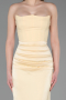 Robe de Soirée Longue Satin Jaune ABU6061