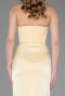 Robe de Soirée Longue Satin Jaune ABU6061