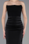 Robe de Soirée Longue Satin Noir ABU6061