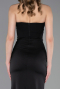 Robe de Soirée Longue Satin Noir ABU6061