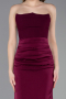 Robe de Soirée Longue Satin Couleur Cerise ABU6061